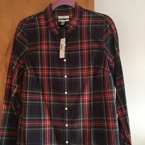 NWT J. Crew Perfect Shirt in Stewart Plaid Size 10